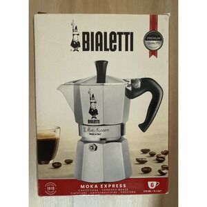 Bialetti Moka Express 6-Cup Stovetop Coffee Espresso Maker 275-06 -Made In Italy